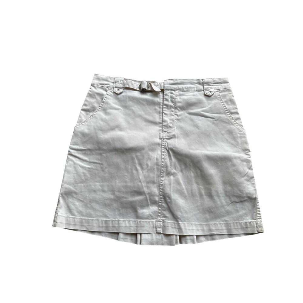 Gloria Vanderbilt Womens white y2k Pleated Back Mini Skirt Size 8 Petite